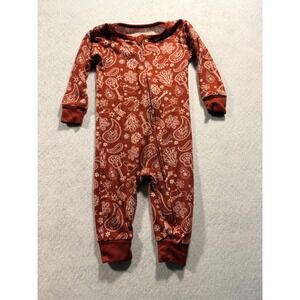 Modern Moments by Gerber 12M Western Paisley Zipper Sleeper Rust Orange Kids